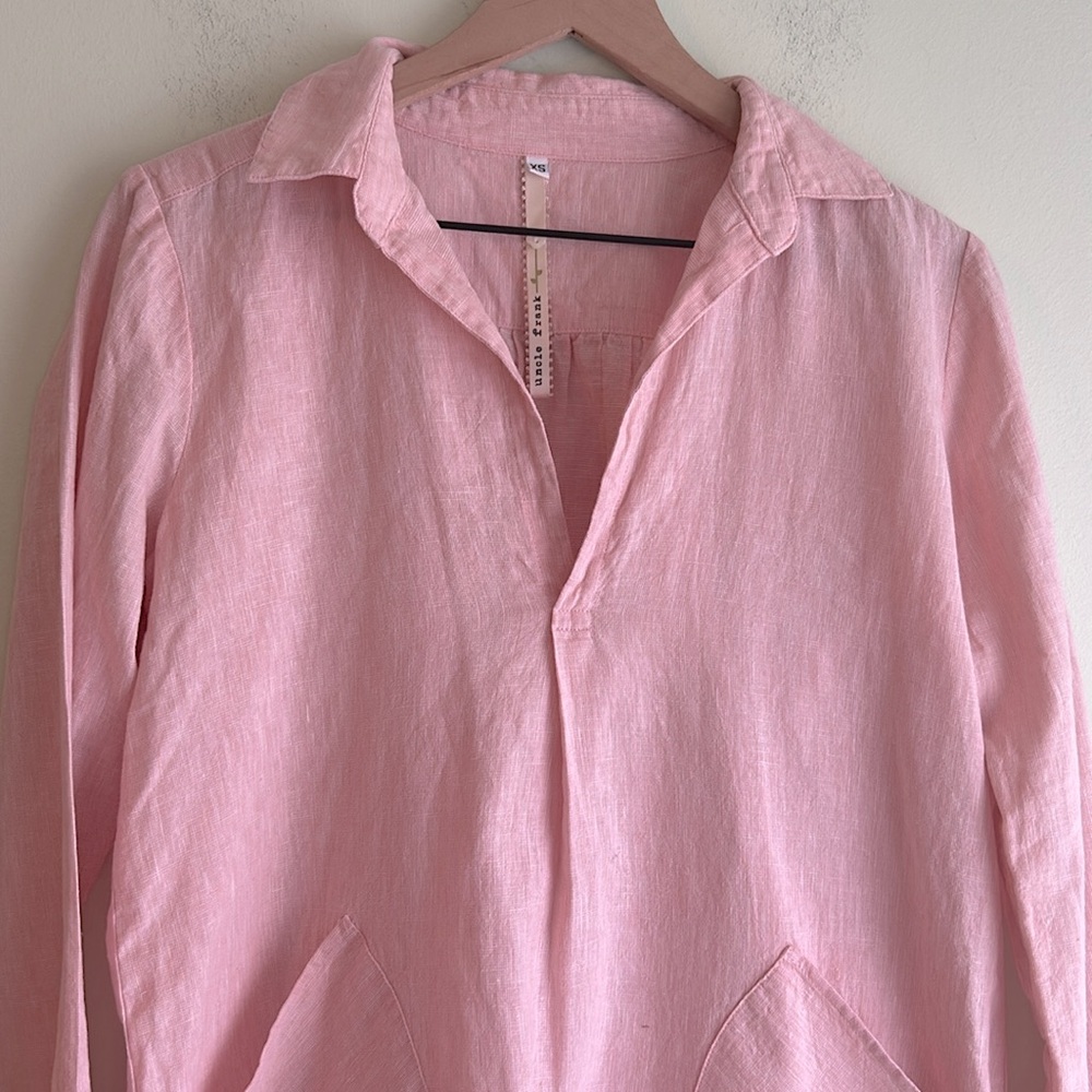 Anthropologie Uncle Frank Linen Blend Tunic Shirt Dress - Picture 2 of 6